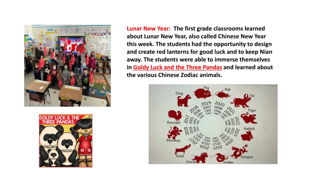 lunar new year the first grade classrooms learned