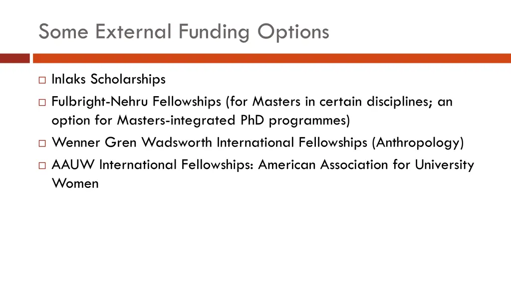 some external funding options