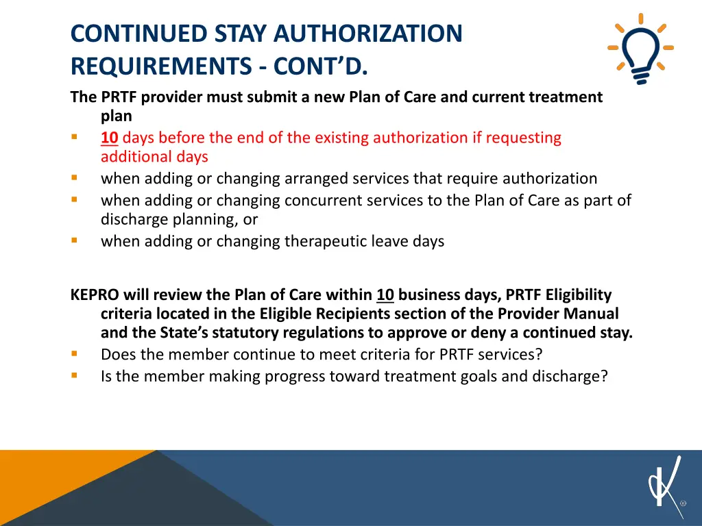 continued stay authorization requirements cont