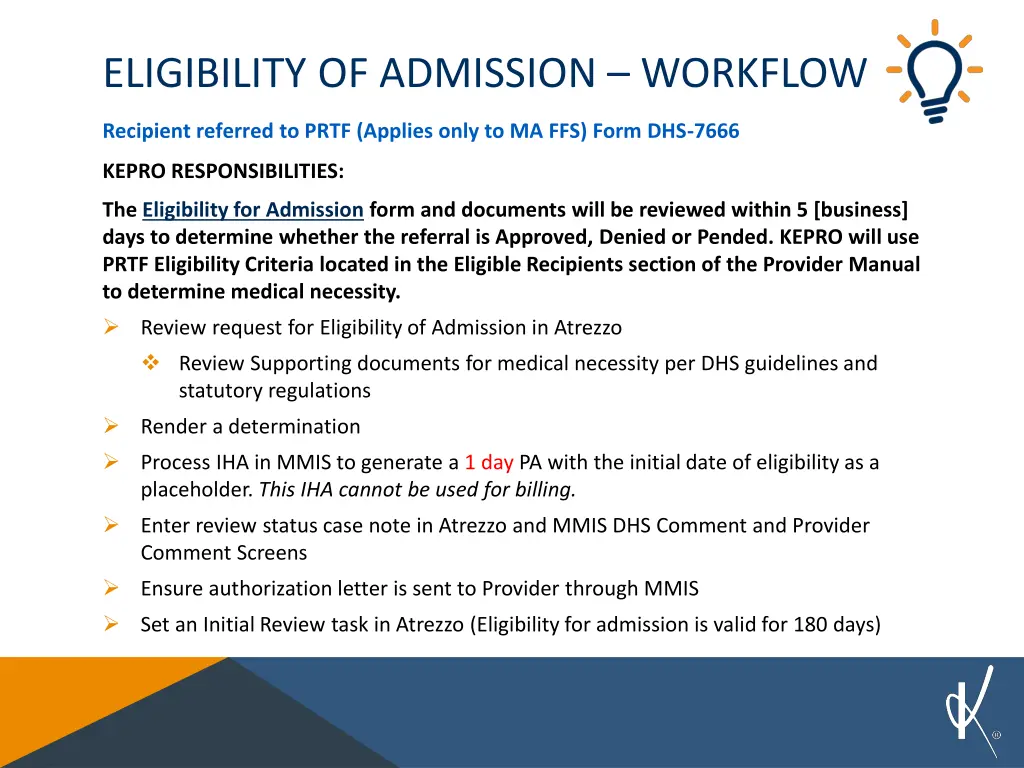 eligibility of admission workflow