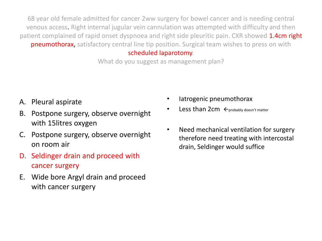 68 year old female admitted for cancer