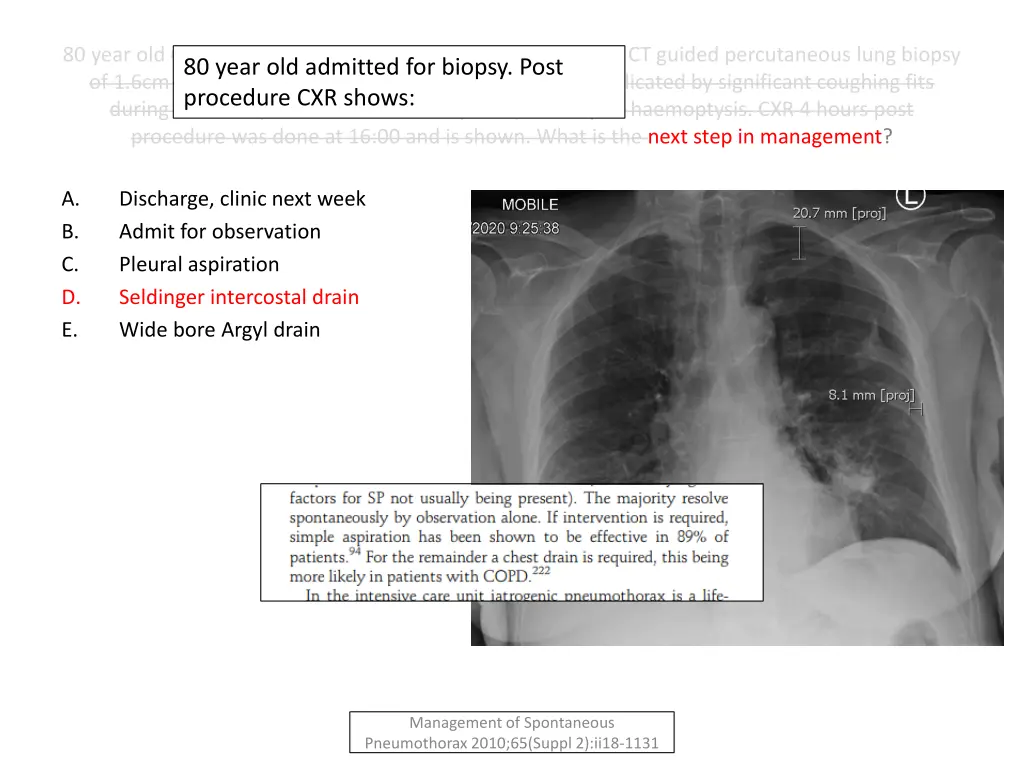 80 year old copd patient admitted to day case 1