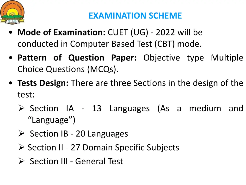 examination scheme