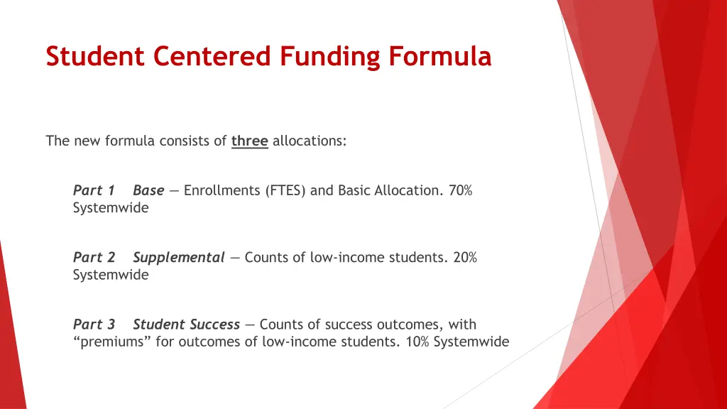 student centered funding formula