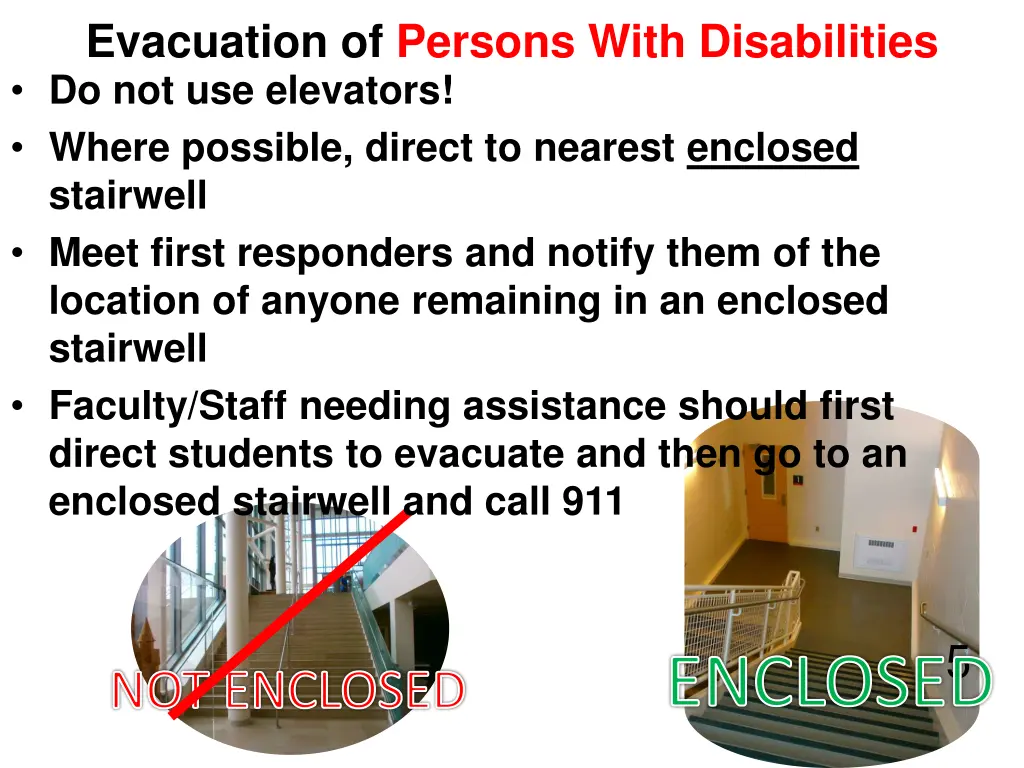 evacuation of persons with disabilities