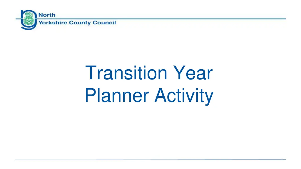 transition year planner activity