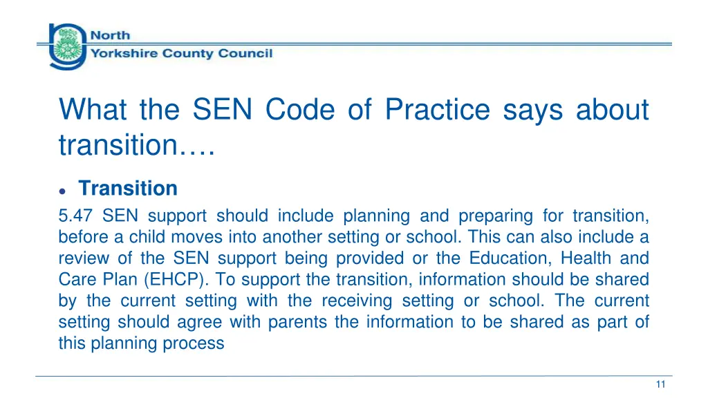 what the sen code of practice says about