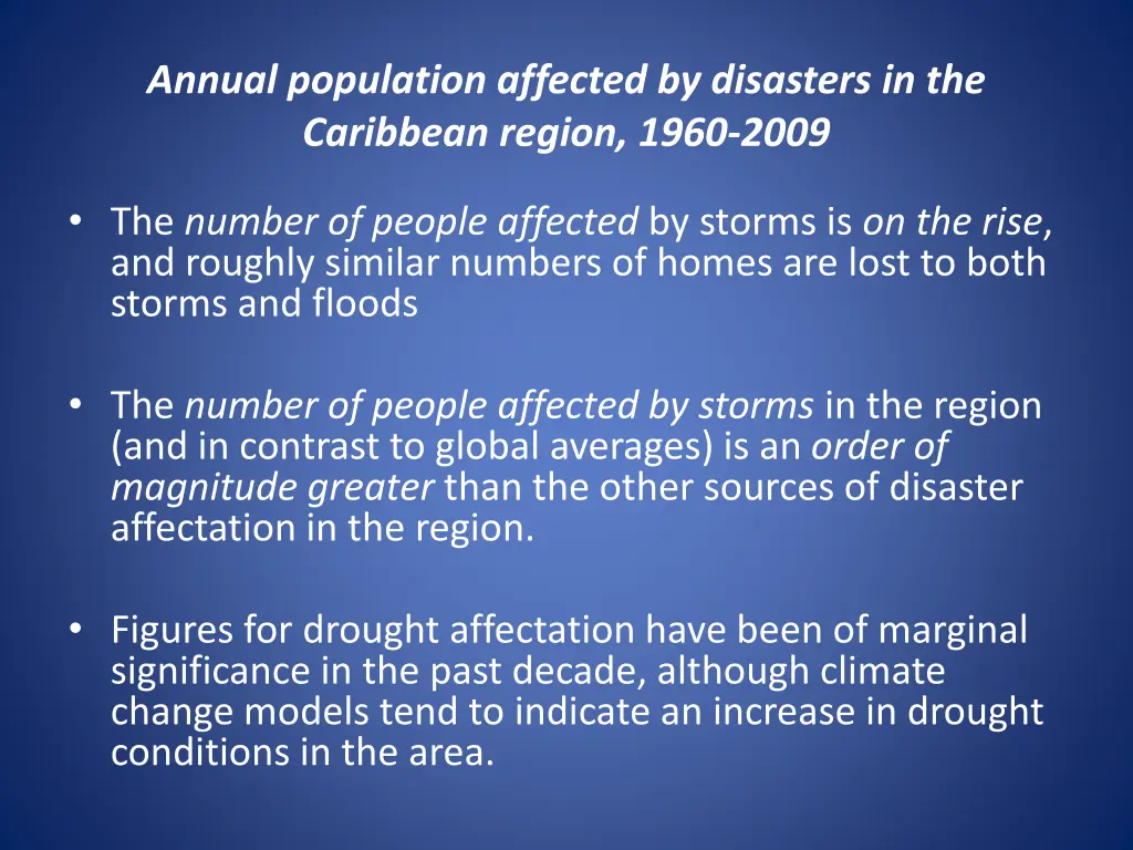 annual population affected by disasters 1