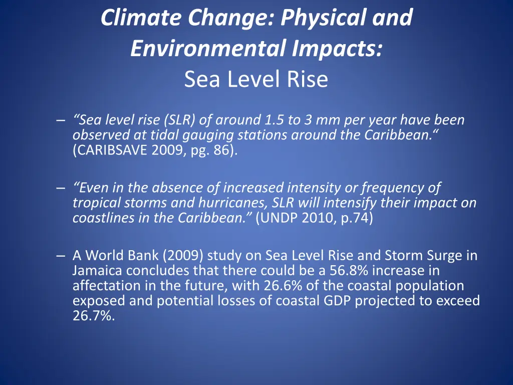 climate change physical and environmental impacts