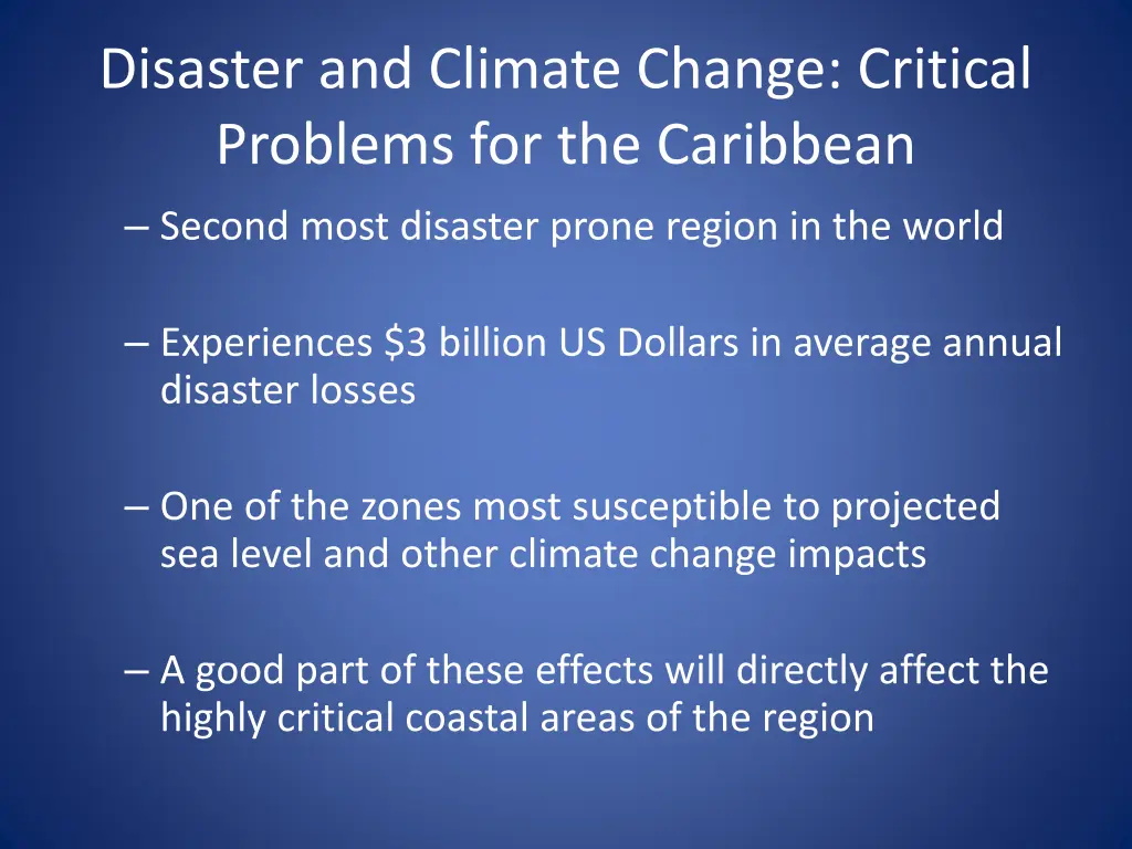 disaster and climate change critical problems