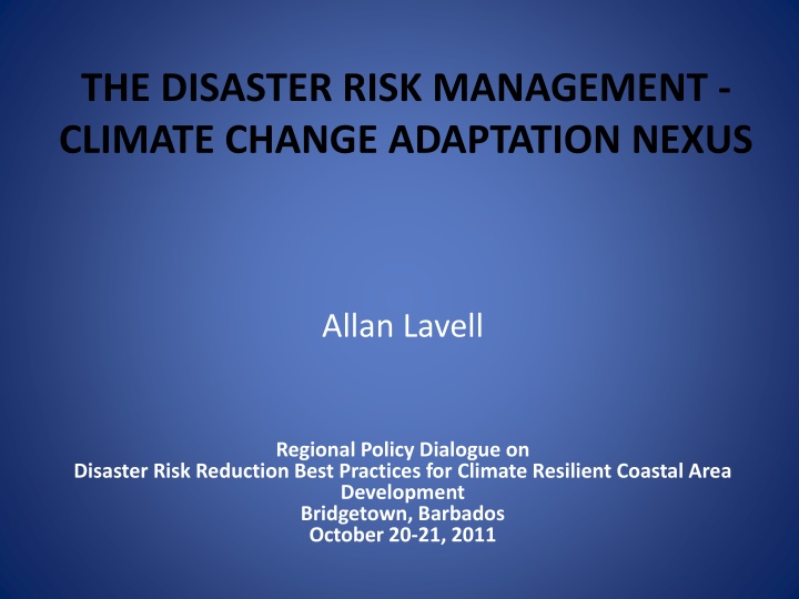 the disaster risk management climate change