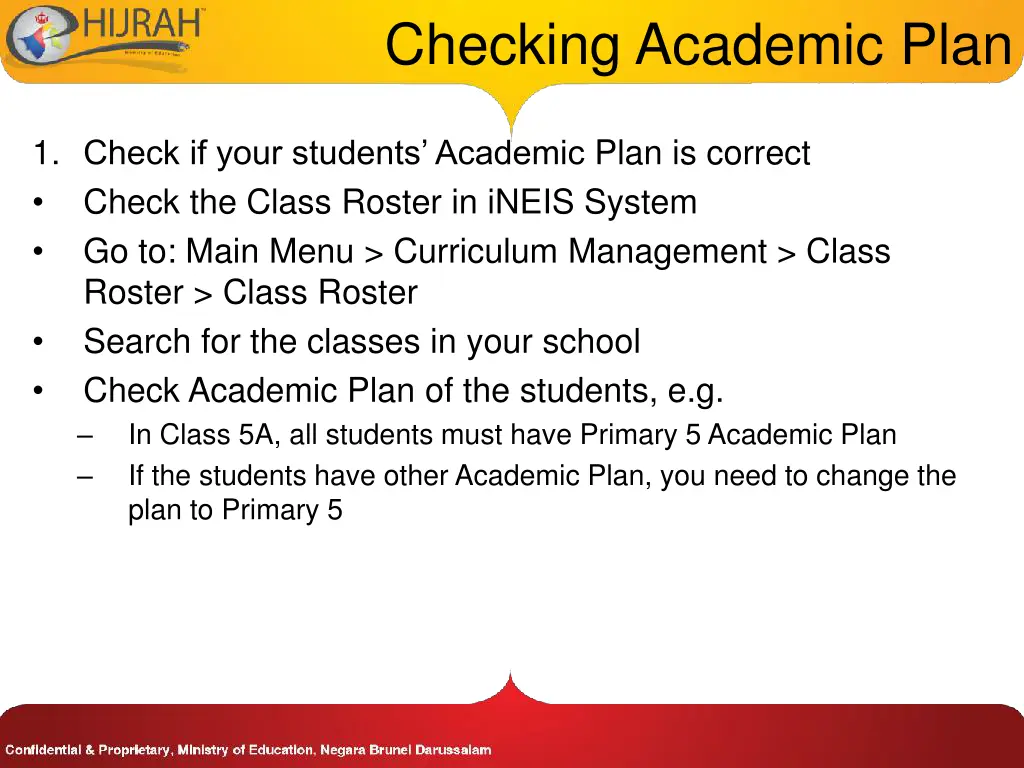 checking academic plan