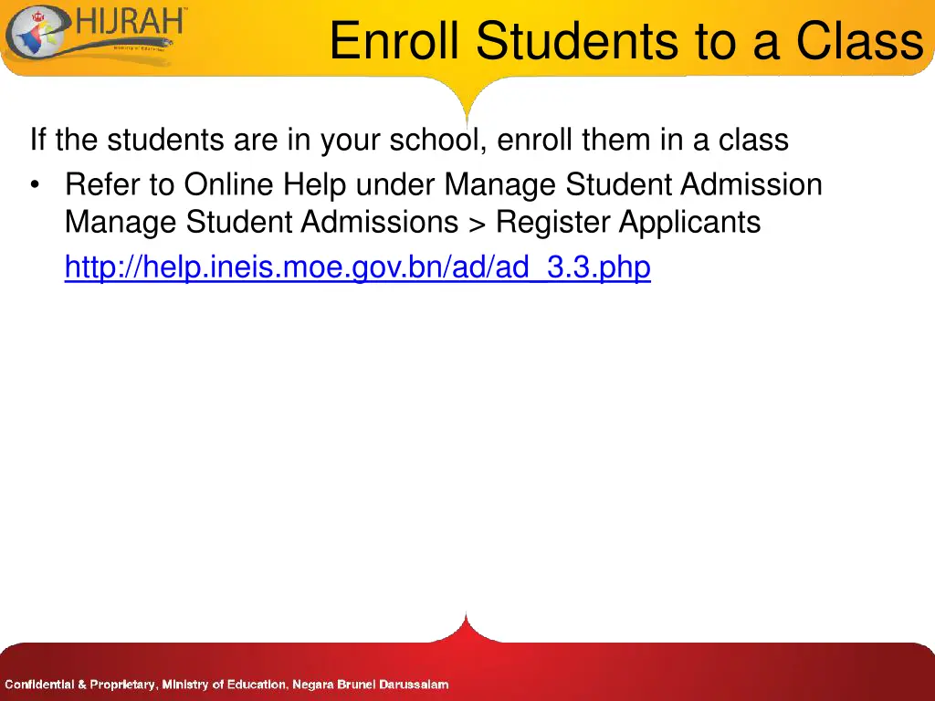 enroll students to a class