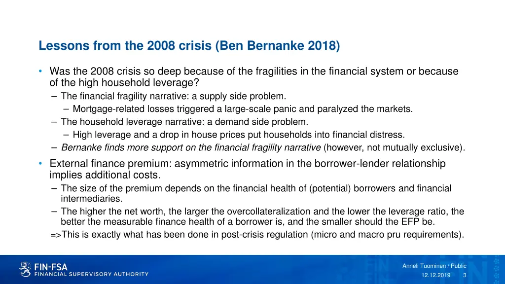 lessons from the 2008 crisis ben bernanke 2018