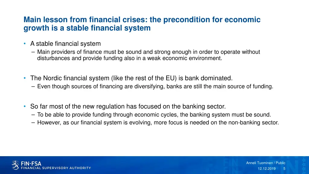 main lesson from financial crises