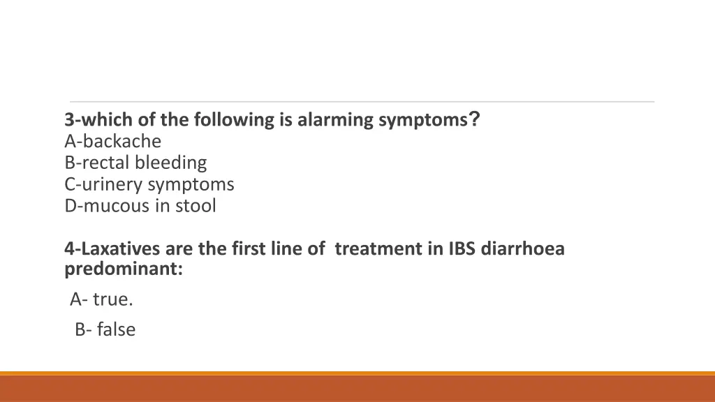 3 which of the following is alarming symptoms