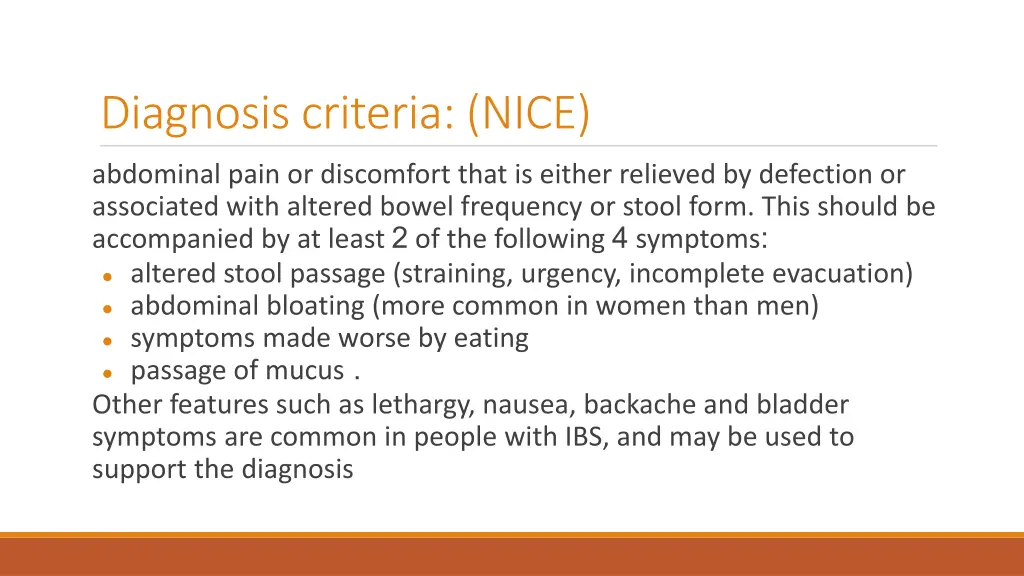 diagnosis criteria nice