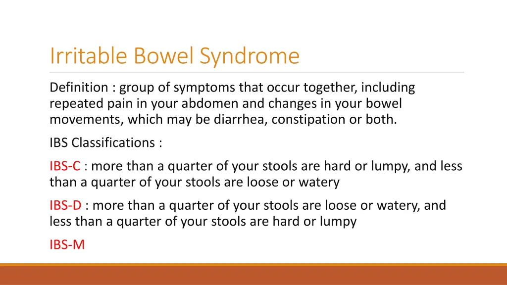 irritable bowel syndrome