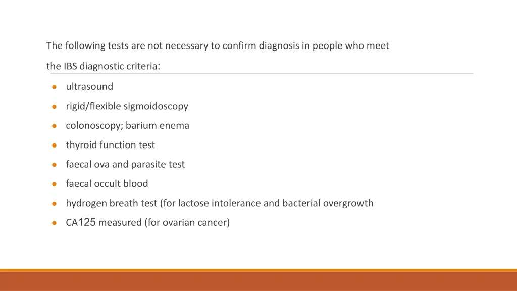 the following tests are not necessary to confirm