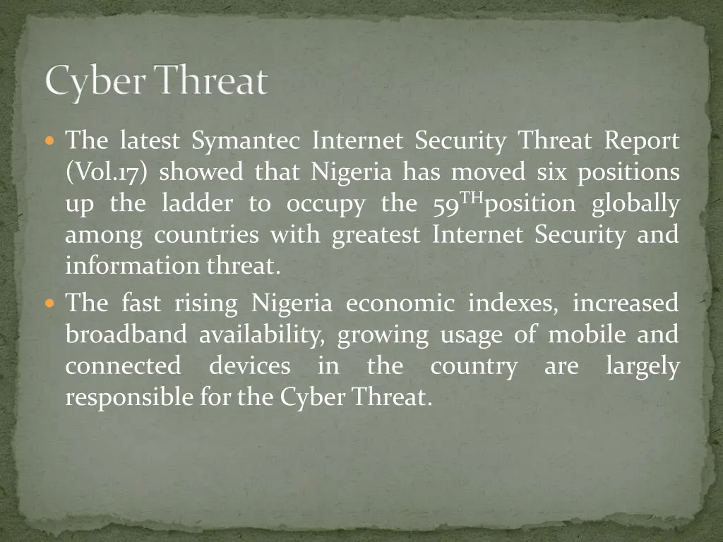 cyber threat