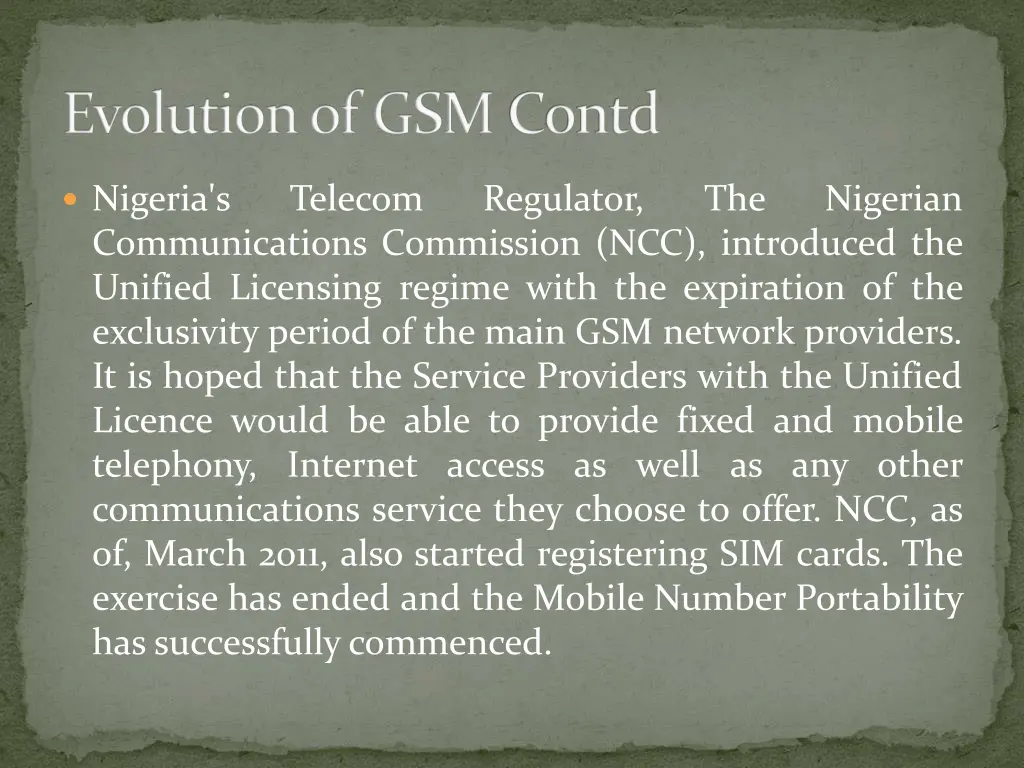 evolution of gsm contd