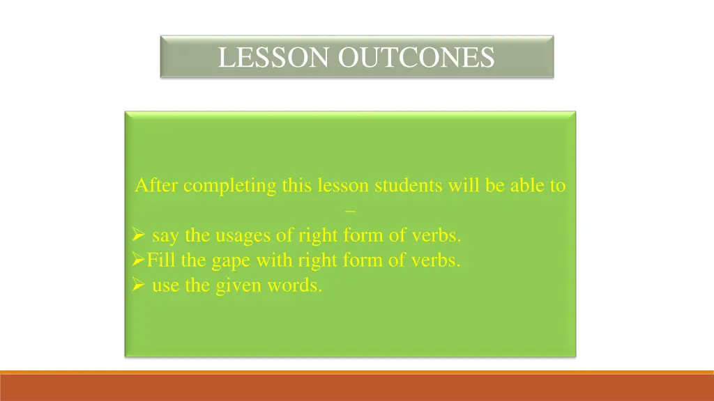 lesson outcones