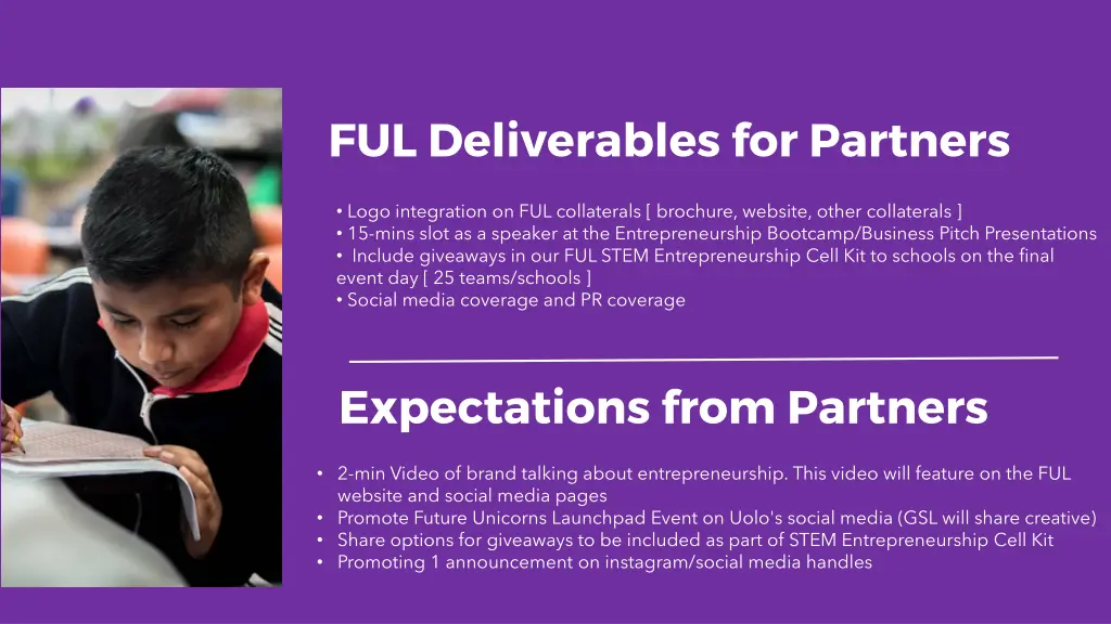 ful deliverables for partners