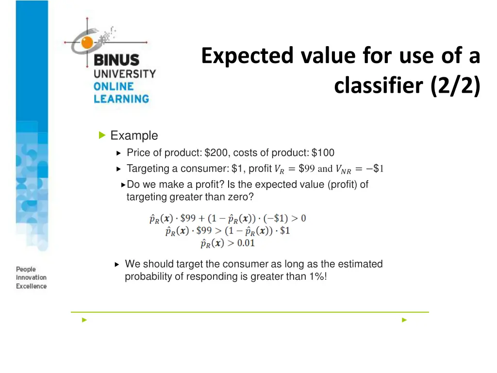 expected value for use of a classifier 2 2