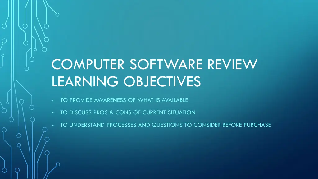 computer software review learning objectives