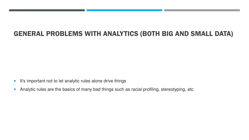 general problems with analytics both