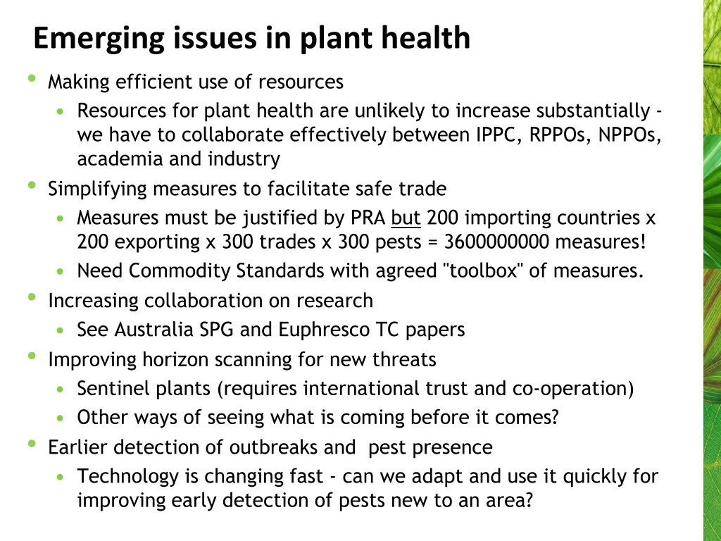 emerging issues in plant health