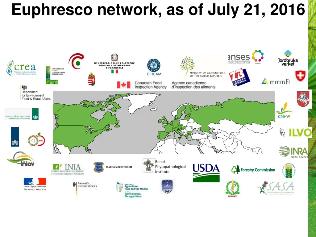 euphresco network as of july 21 2016