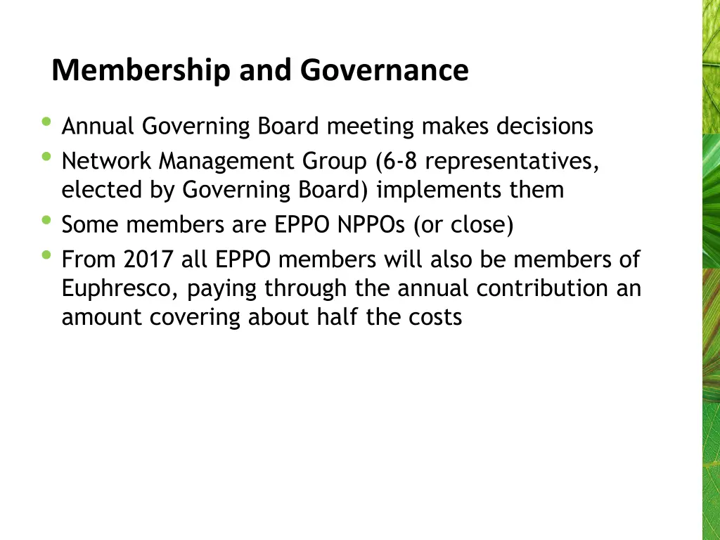 membership and governance