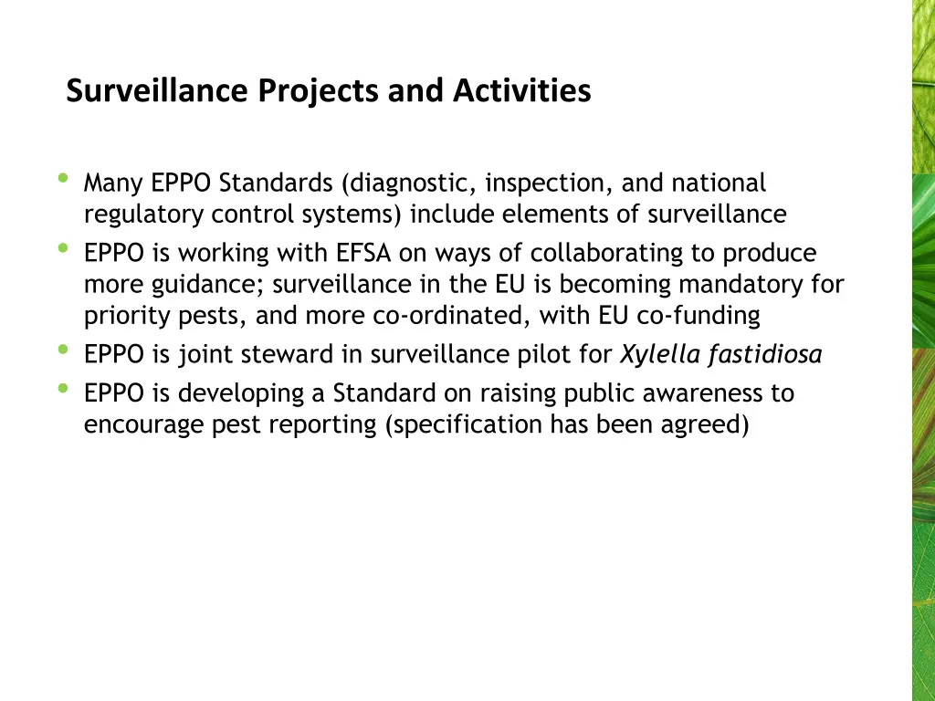 surveillance projects and activities