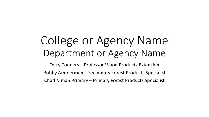 college or agency name department or agency name