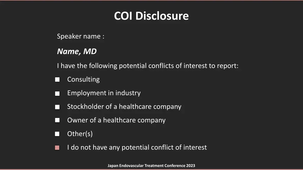 coi disclosure