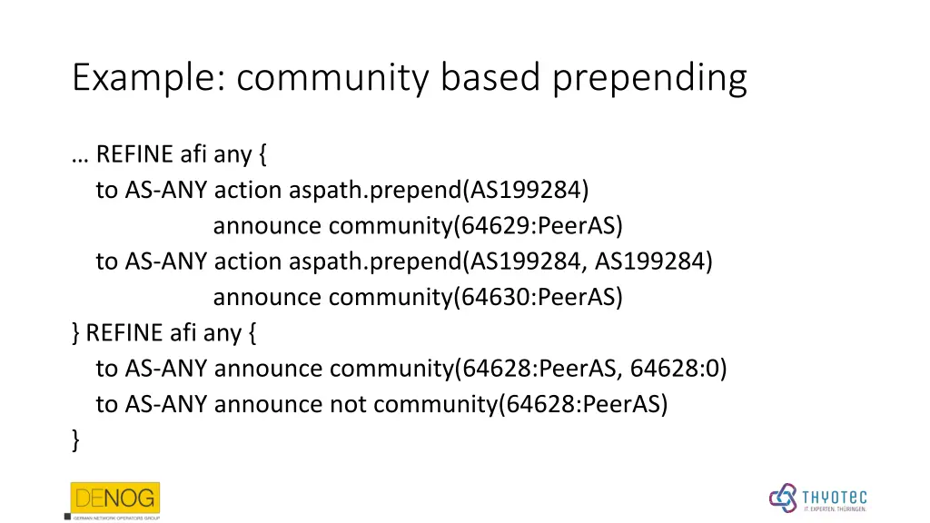 example community based prepending