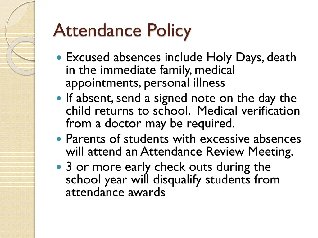 attendance policy