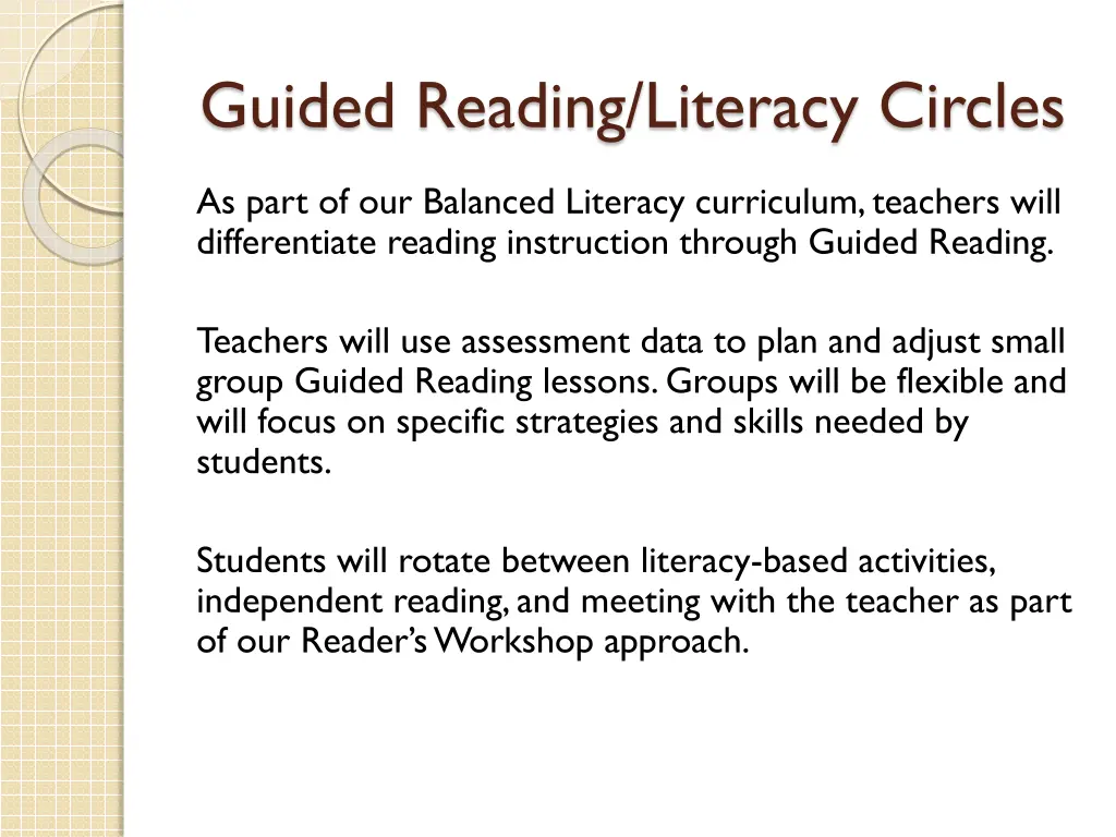 guided reading literacy circles