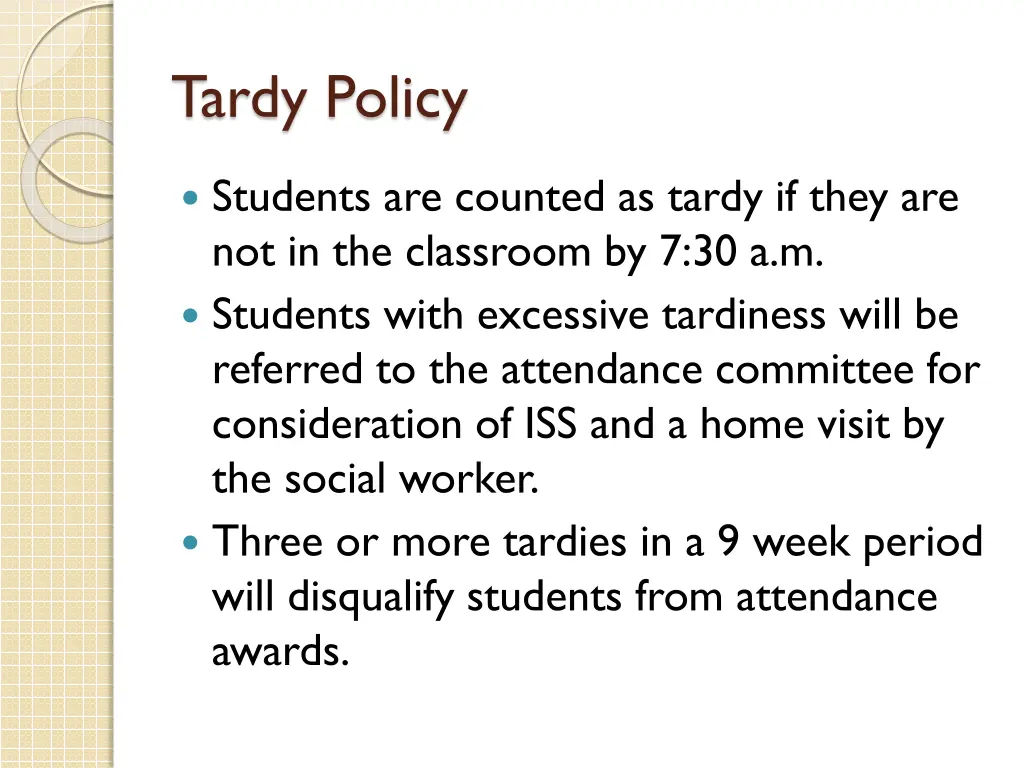 tardy policy