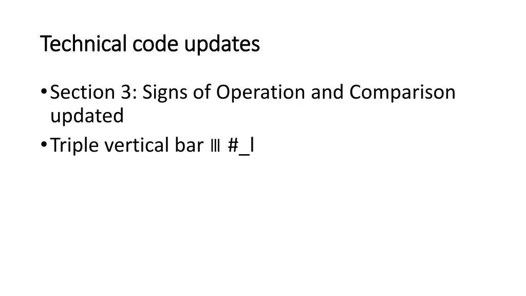 technical code updates technical code updates