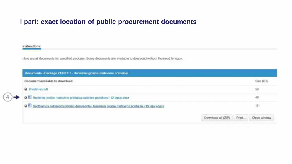 i part exact location of public procurement