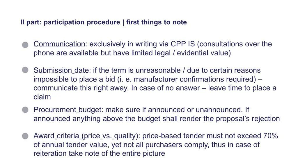 ii part participation procedure first things