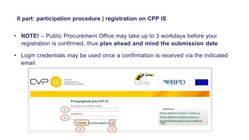 ii part participation procedure registration 1