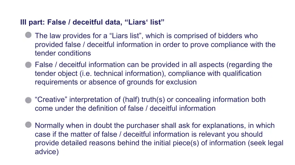 iii part false deceitful data liars list