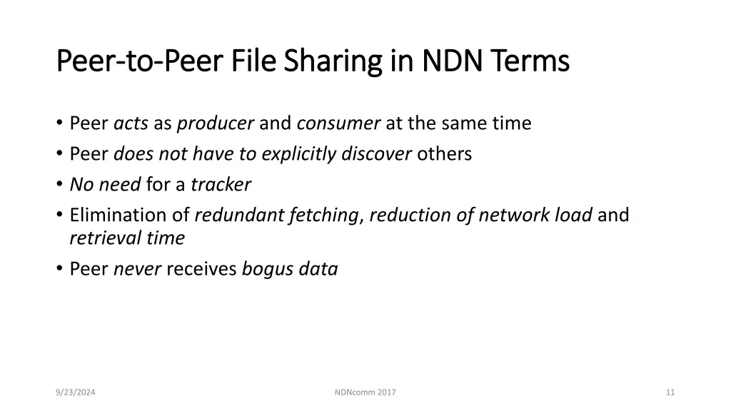 peer peer to to peer file sharing in ndn terms