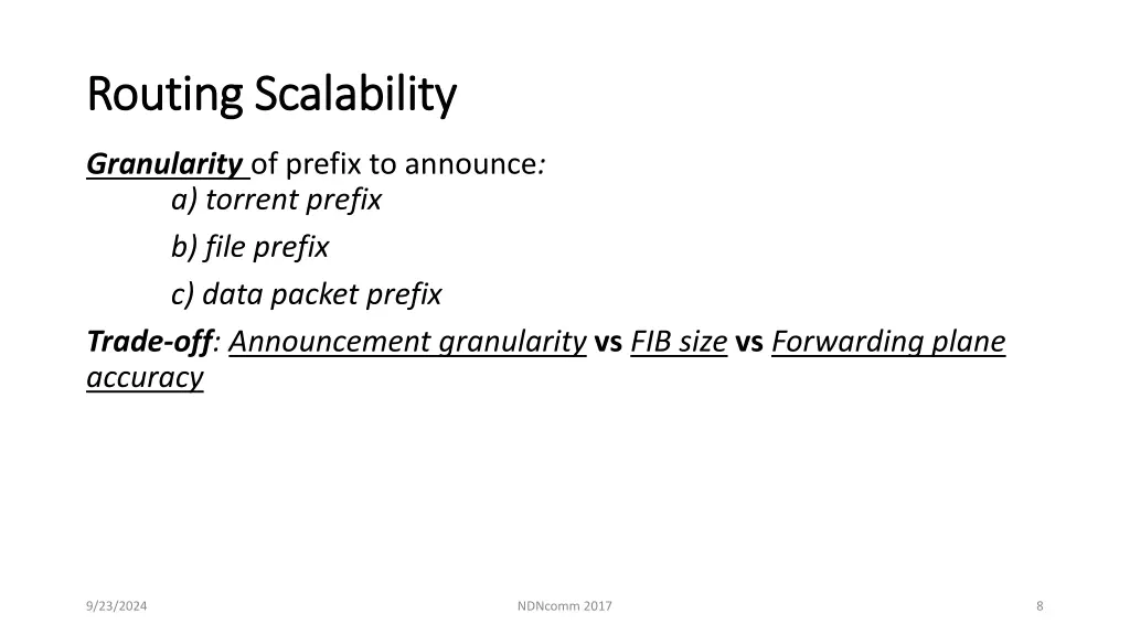 routing scalability routing scalability