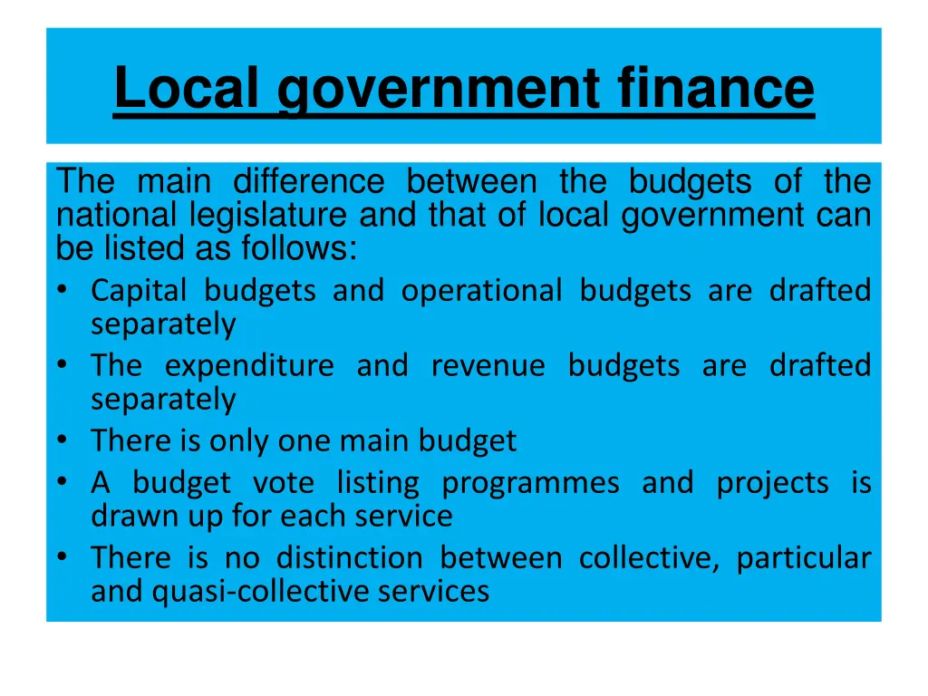 local government finance 1