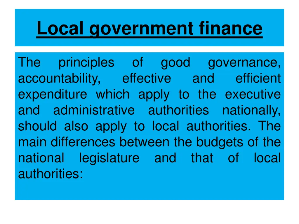 local government finance