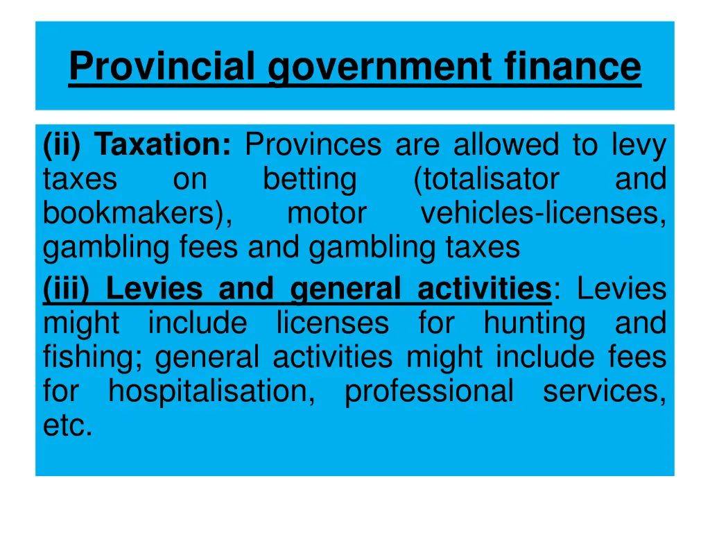 provincial government finance 1